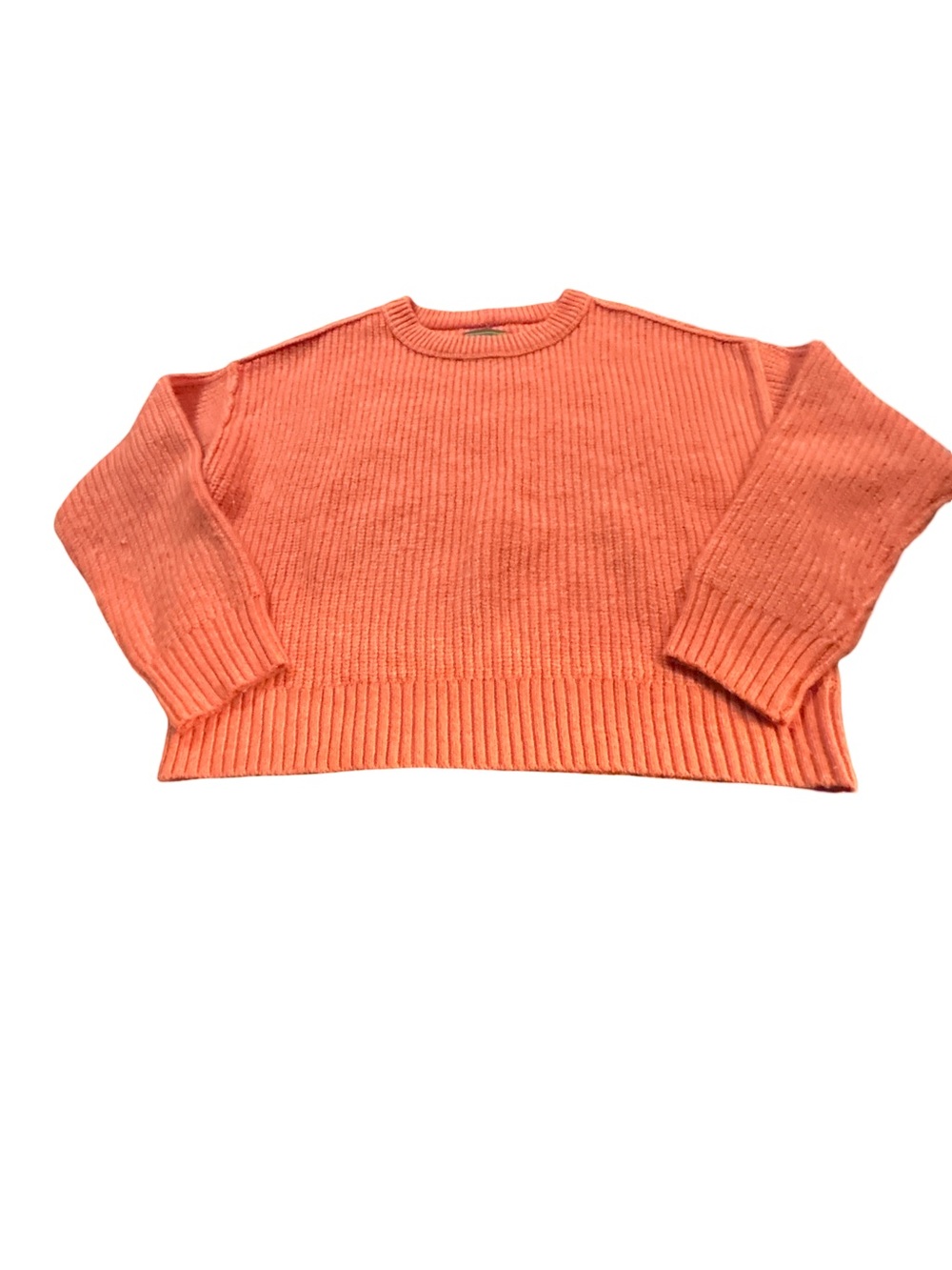 American Eagle Coral Chunky Ribbed Knit Sweater Medium Wool Blend Oversized